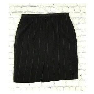 Ann Taylor Women's Black Thin Striped Straight Skirt Sz 14‎ Lining